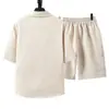 Conjunto de Shorts e Camisa de Manga Curta Estilo Hong Kong para os Jogos Olímpicos de Verão da Juventude de 2026 Conjunto de Duas Peças Camisa Solta com Lapela Jaqueta Masculina