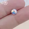 Pendientes de Aleación de Titanio F136 Diamante Redondo Corte Fuegos Artificiales Circonita Clavos para Hélice Auricular Clavos para Labios Clavos para Nariz Joyería para Piercing de Titanio Humano G23