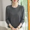 Camiseta de manga larga de otoño para mujer de mediana edad, suéter fino para primavera y otoño, top elegante para mujeres de mediana edad y mayores