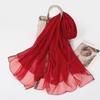 Bufandas de Seda Otoño e Invierno, Bufandas Finas de Seda y Lana, Bufandas Largas de Seda de Color Sólido, Chalecos Versátiles, Moda Estilo Ol