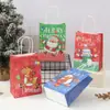 Bolsa de Papel Kraft de Reno Navideño Bolsa de Regalo Navideño de Dibujos Animados Bolsa de Regalo de Papá Noel de Dibujos Animados Venta al por Mayor