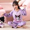 Pijamas infantiles de primavera y otoño de algodón peinado de manga larga con dibujos animados para niños y niñas de talla mediana y grande. Ropa de hogar para niños. Venta al por mayor de ropa infantil.