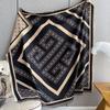 Bufanda de cachemira sintética para mujer, chal de viaje, cuadrada, decorativa, con letras, para climatizar, cálida, estilo europeo y americano, gruesa.