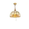 Luminária Pendente Dupla Face Estilo Americano em Cobre Puro para Hall de Entrada, Corredor, Quarto, Escritório, Varanda, Anti-ferrugem, Lustre Criativo de Cobre