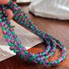 Collar Vintage Chino de Amatista Natural Esmeralda Calcedonia Contraste de Color Atmósfera Morado Verde Cadena para Clavícula de Mujer