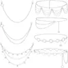 Joyería Transfronteriza Europea y Americana Cadena de Cintura Metálica Bohemia Ondulada para Mujer Moda Retro Versátil Cadena Corporal