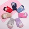 Guantes de Invierno Navideños Lindos de Alce para Exteriores a Prueba de Frío para Niños, Guantes de Punto Gruesos de Doble Capa con Forro de Felpa para Dedos
