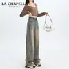 Jeans Vintage de Cintura Alta Wide Leg Feminino Verão 2024 Tendência Versátil Novo Calça Reta Solta