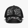 Gorra de Béisbol Suave con Visera Curva, Estilo Transfronterizo, Letras Graffiti para Hombre, Gorra con Visera Transpirable Versátil Personalizada para Exteriores, Protección Solar para Mujer