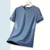 Camisa de Seda de Hielo de Manga Corta Lista para Usar del Fabricante para Hombre, Verano, Delgada, de Secado Rápido, Malla, Top Deportivo, Camiseta de Media Manga, Ropa de Verano