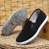 Zapatos de Tela Old Beijing para Hombre, Antideslizantes, Resistentes al Desgaste, Slip-On de Tela Negra, Transpirables y Cómodos, Zapatos para Conducir y Hacer Ejercicio, Zapatos con Suela Xiangyun