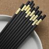 10 Pares de Palillos de Aleación En Caja para Uso Doméstico, Antideslizantes, Vajilla de Juego Familiar Resistente al Calor Estilo Japonés, No Propensos al Moho, Palillos de Hotel