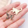 Colgante de aleación esmaltada con estampado de animales de gato y perro de colores lindos para collar DIY, accesorios de joyería, llavero