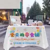 Decoración de Mesa para el Primer Cumpleaños, Montaje de Mesa de Snacks para Bebé, Decoración de Mantel para Mesa de Postres de Cien Días Estilo Xiaohongshu
