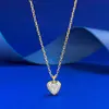 Joias Mu Jing Nova Prata S925 Pingente de Coração 7*7 Dourado Prata Colar Colar Feminino Simples Temperamento Ao Vivo