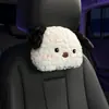 Almofada de Apoio de Cabeça para Carro de Pelúcia Chuva Azul Almofada de Pescoço Cachorrinho Fofo Almofada Lombar para Banco de Carro Suprimentos para Interior de Carro Xadrez