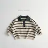 Estilo Callejero de Moda ~ Suéter de Punto Unisex Rayado Suave para Niños y Niñas, Versión Coreana, Corte Holgado para Bebés