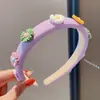 Diadema infantil fruta esponja flor pequeña lavado de cara maquillaje presión para el cabello no lastima la cabeza linda princesa niña accesorios para el cabello