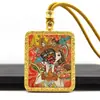 Suministro Directo de Fábrica Colgante de Thangka Dorado Pintado a Mano Zakiram Pasado y Presente Colgante de Collar de Thangka Medio Pintado a Mano