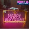Letrero de mano luminoso feliz cumpleaños Pantalla LED Letrero de valla Letrero de letra Bar KTV Atrezzo de ambiente Personalización