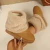 Botas de nieve de suela gruesa para mujer, zapatos nuevos de algodón de invierno, botines casuales, forro de felpa, botas de algodón slip-on de gamuza engrosada al por mayor
