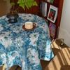 Toalha de mesa jacquard estilo americano vintage algodão e linho tecido de mesa de jantar pintura a óleo monet leve luxo avançado sentido mesa de centro toalha de mesa redonda