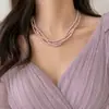 Cinza imitação de contas multi-camadas colar de pérolas inverno Novo retrô de alta qualidade cadeia de suéter moda leve colar de luxo para as mulheres