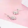 Pendientes de Flor de Diamante Brillante Microincrustados, Compactos, Simples y Elegantes, Pendientes de Margarita de Moda, Pendientes de Celebridad de Internet, Dulces y Lindos