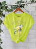 Camiseta de algodón puro de verano europeo y americano, manga corta, cuello redondo, comercio exterior transfronterizo, camiseta estampada con patrón americano, fábrica de comercio exterior femenina
