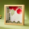 Adorno de marco de fotos alcancía 3D para paz y alegría en el Año Nuevo, inauguración de casa, caja de ahorro de monedas, decoración de escritorio