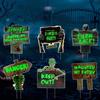 Transfronterizo 2025 Halloween Inserciones Luminosas para Suelo de Jardín Nuevas Decoraciones de Fiesta en el Césped al Aire Libre Inserciones de Tablero de PP