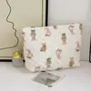 Bolsa de Almacenamiento Grande Estilo Coreano Corazón de Niña Cuadros Florales Dibujos Animados Toalla de Papel Maquillaje Fácil de Llevar Bolsa con Cremallera