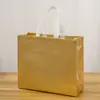 Bolsa Amazon cor ouro rosa com laser em estoque impressão a quente colorida publicidade a laser roupas compras bolsa não tecida