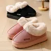 Nuevos Zapatos de Nieve Transfronterizos de Invierno con Forro de Lana Añadido y Engrosado, Zapatos de Algodón Estilo Pareja de Talla Grande, Cálidos y Cómodos, Calzado de Exterior de Moda