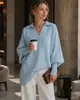 Suéter de punto pullover de cuello redondo para mujer, estilo cruzado europeo y americano, otoño e invierno 2026, suéter casual de color liso holgado para mujer, Amazon