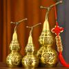 Adorno de Escritorio de Oficina de Calabaza de Latón Puro con el Carácter "Fu" para Atraer Riqueza, Artesanía de Metal de Calabaza de Cobre Puro para Reunir Riqueza