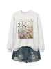 Amazon eBay Estación Independiente Moda Temperamento Damas Azul Rojo Amarillo Rosa Floral Insecto Otoño Invierno Sudadera con Capucha
