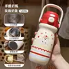 Taza de rebote infantil de dibujos animados linda con asa, compacta y portátil, taza termo de acero inoxidable de alta apariencia para niñas