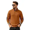 Sudadera casual de manga larga Henley con cuello alto abotonado, gruesa, para hombre, estilo europeo y americano, para primavera y otoño