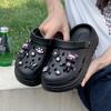 Zapatos de Verano de EVA con Suela Gruesa de Agujero de Conejo Grande, Lindos Zapatos Cerrados de Doble Propósito para Mujer, Zapatos de Playa para Exteriores para Padres e Hijos