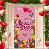 Cortina decorativa para puerta temática del Día de la Madre Suministros de decoración para fiestas Colgante de puerta Cubierta de puerta Pancarta decorativa Decoración de fondo para fotos