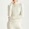 Jaqueta Cd Yoga para Mulheres, Outono e Inverno, Gola Alta, à Prova de Vento, Ajuste Slim, Jaqueta Longa com Zíper para Fitness, Jaqueta Esportiva com Sensação de Pele Nua, Roupa Fitness