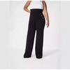 Pantalones rectos casuales de cintura alta con botones y alta elasticidad para mujer, moda europea y americana de Amazon 2024