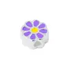 Nuevos Accesorios de Plata de Ley S925 Flor Morada Pegamento Flor de Durazno Perforada Cruzada Estilo Ins Pulsera de Cuerda Hecha a Mano DIY Accesorios