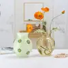 Jarrón decorativo de cristal de margarita pequeña creativa, nuevo adorno de jarrón para el hogar estilo chino, jarrón de cristal decorativo suave hidropónico exquisito