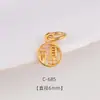 Colgante de la fortuna de oro arena de larga duración, accesorio de joyería para pulsera DIY, placa redonda
