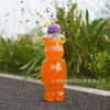 Copo de milk tea comercial 400/550/700ml rede social cartoon plástico garrafa de milk tea copo de bebida em formato de urso violento