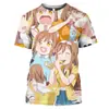 Camiseta Casual Unissex de Manga Curta com Estampa 3D de Meninas Fofas de Anime, Novo Estilo Transfronteiriço, Fonte de Suprimento