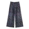 Al por mayor Primavera 2026 Nuevo Estilo Europeo y Americano Ropa para Mujer Top de Lunares con Cuello Oscilante + Conjunto de Pantalones de Pierna Ancha 10387