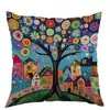 Fronha Estampada Colorida Abstrata de Casa de Campo com Árvore Transfronteiriça Amazon para Decoração de Todos os Cômodos Fronha